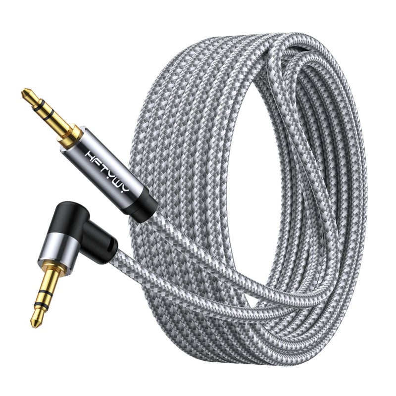 Hftywy Aux Cord,50 ft 3.5mm Audio Cable Headphone Cable Male to Male Stereo Hi-Fi Sound Nylon Braided aux to aux 1/8 Cable for Car Home Stereos Speakers Tablets, Speakers - Image 1